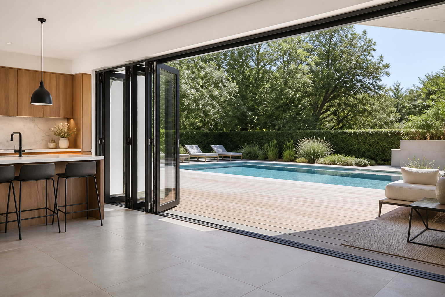 VLX 100 Bifold / Folding Door in West Covina, CA | Juniper Windows West Covina - detail 4